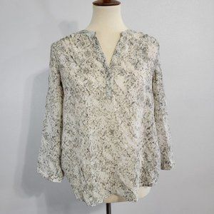 Blush Pink Snake Print Sheer Blouse